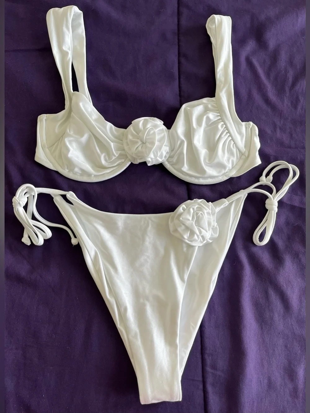 L*Space Bikini Set Stella Top & Lennox Bottom White Medium/Large Bridal Swim